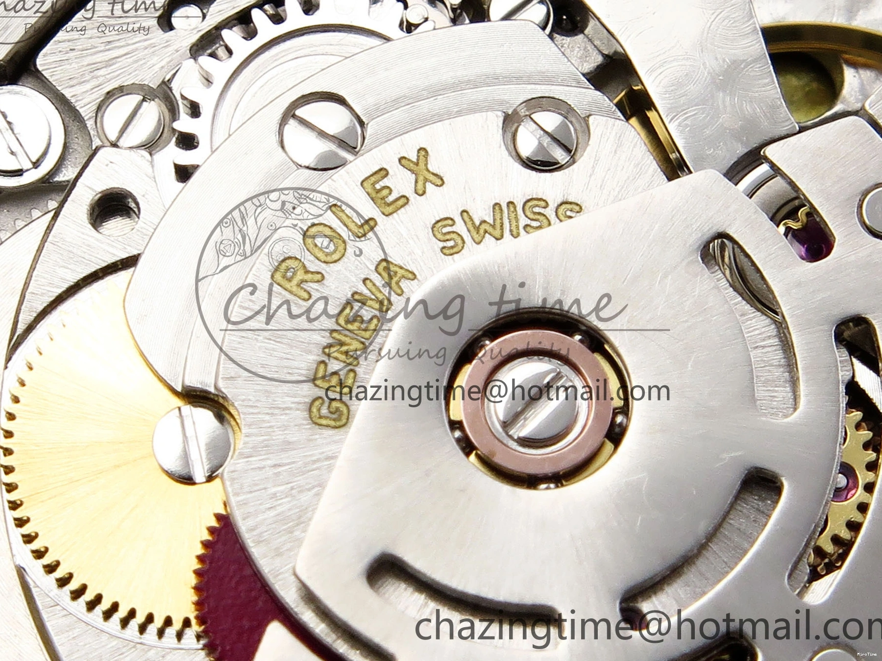 MiroTime 0426 QuickDry DayDate 40 SS GSF Gain Weight Blue Roman Dial Diamonds Bezel on President Bracelet A 1917